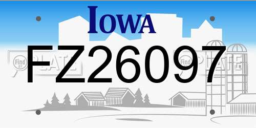 FZ26097 Iowa License Plate