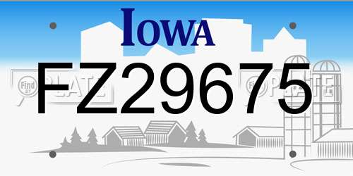 FZ29675 Iowa License Plate