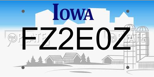 FZ2E0Z Iowa License Plate