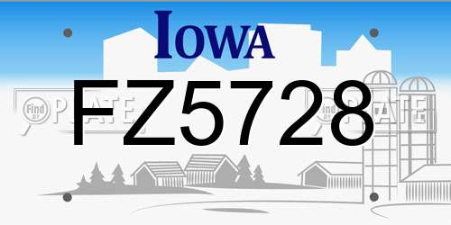FZ5728 Iowa License Plate