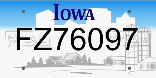 FZ76097 Iowa License Plate