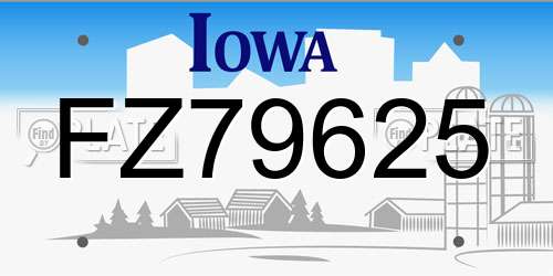 FZ79625 Iowa License Plate