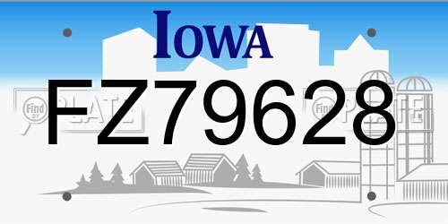 FZ79628 Iowa License Plate