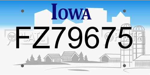 FZ79675 Iowa License Plate
