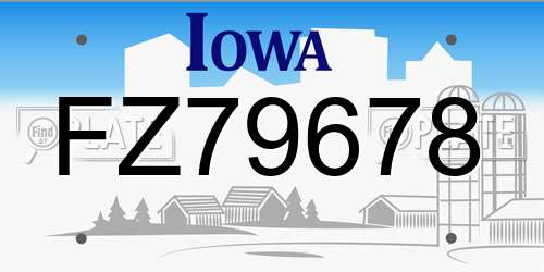 FZ79678 Iowa License Plate