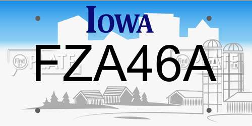 FZA46A Iowa License Plate