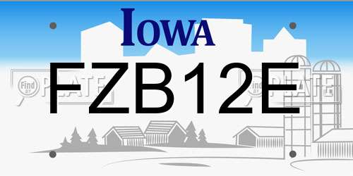 FZB12E Iowa License Plate