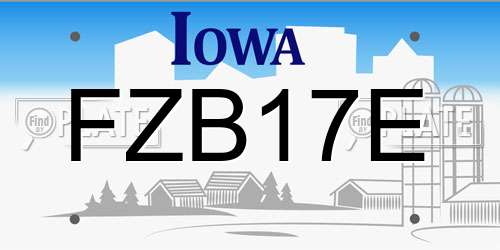 FZB17E Iowa License Plate