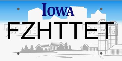 FZHTTET Iowa License Plate