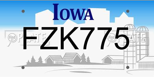 FZK775 Iowa License Plate
