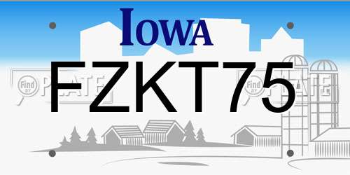 FZKT75 Iowa License Plate
