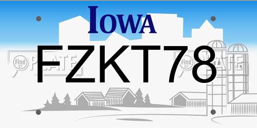 FZKT78 Iowa License Plate