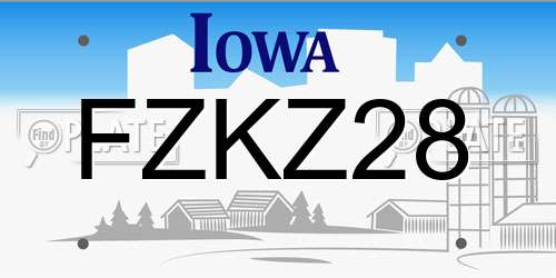 FZKZ28 Iowa License Plate