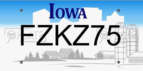 FZKZ75 Iowa License Plate