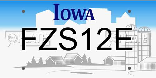 FZS12E Iowa License Plate