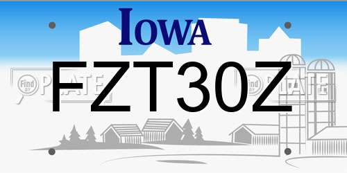 FZT30Z Iowa License Plate