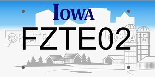 FZTE02 Iowa License Plate
