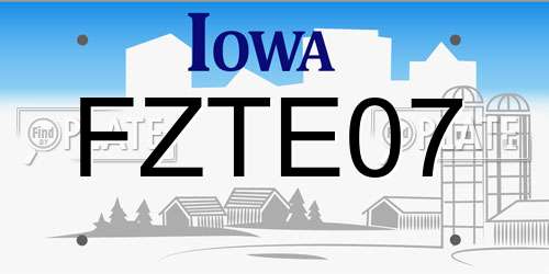 FZTE07 Iowa License Plate