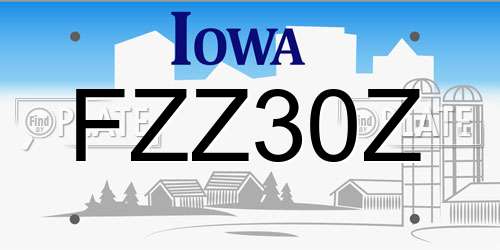 FZZ30Z Iowa License Plate