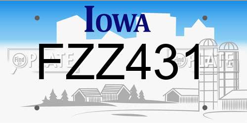 FZZ431 Iowa License Plate