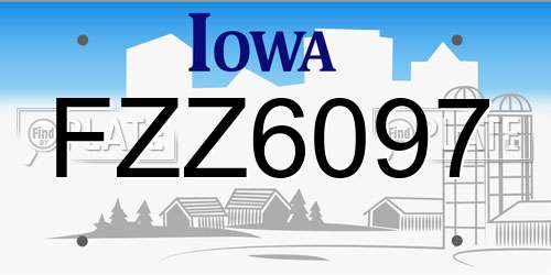 FZZ6097 Iowa License Plate