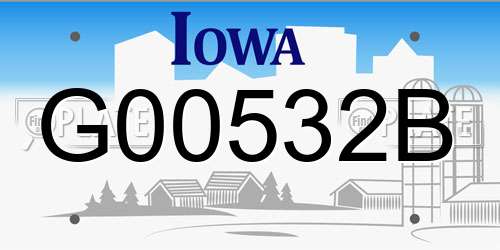 G00532B Iowa License Plate