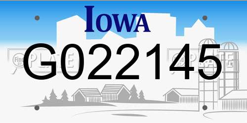G022145 Iowa License Plate