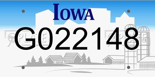 G022148 Iowa License Plate