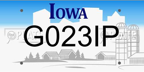 G023IP Iowa License Plate