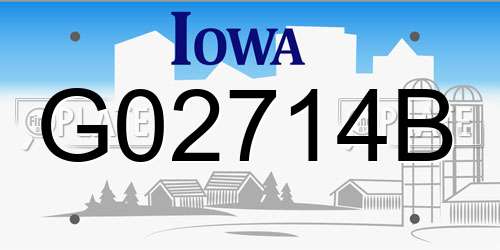 G02714B Iowa License Plate
