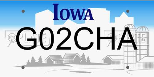 G02CHA Iowa License Plate