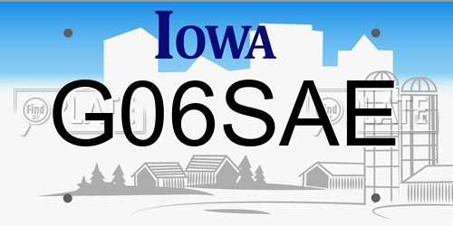 G06SAE Iowa License Plate