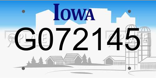 G072145 Iowa License Plate