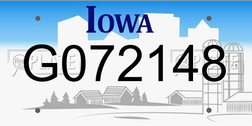 G072148 Iowa License Plate