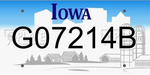 G07214B Iowa License Plate