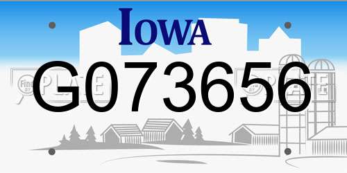 G073656 Iowa License Plate