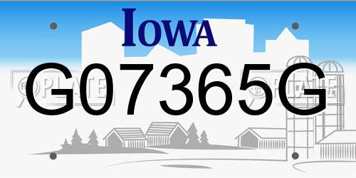 G07365G Iowa License Plate