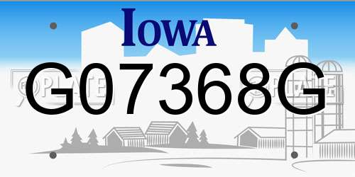 G07368G Iowa License Plate
