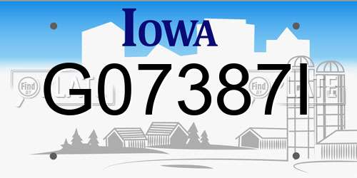 G07387I Iowa License Plate