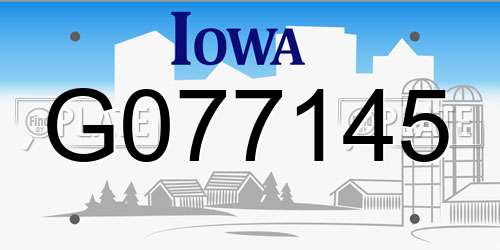 G077145 Iowa License Plate