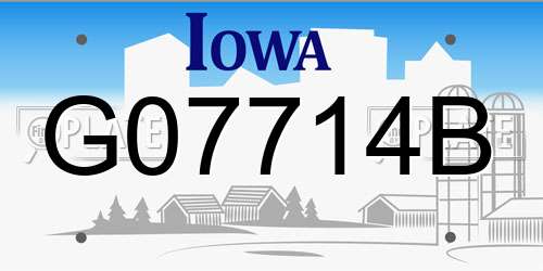 G07714B Iowa License Plate