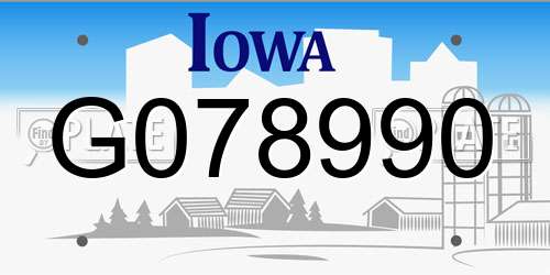 G078990 Iowa License Plate