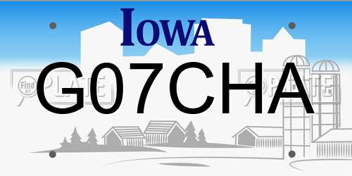 G07CHA Iowa License Plate
