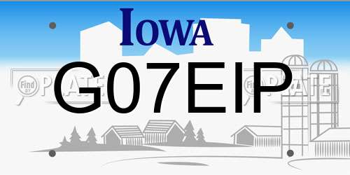 G07EIP Iowa License Plate