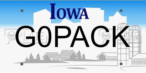 G0PACK Iowa License Plate