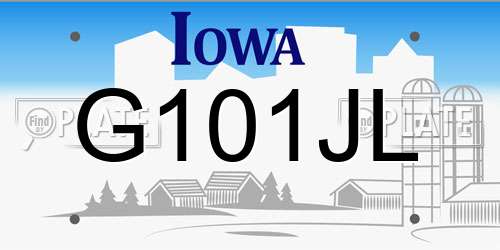 G101JL Iowa License Plate