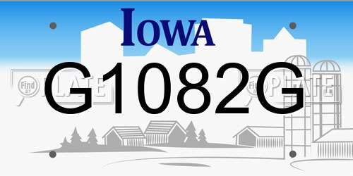 G1082G Iowa License Plate
