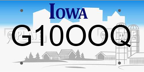G10OOQ Iowa License Plate