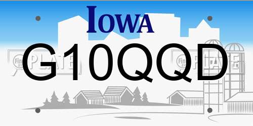 G10QQD Iowa License Plate