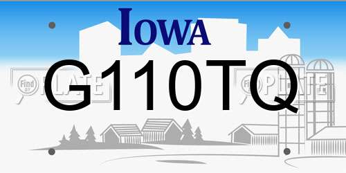 G110TQ Iowa License Plate